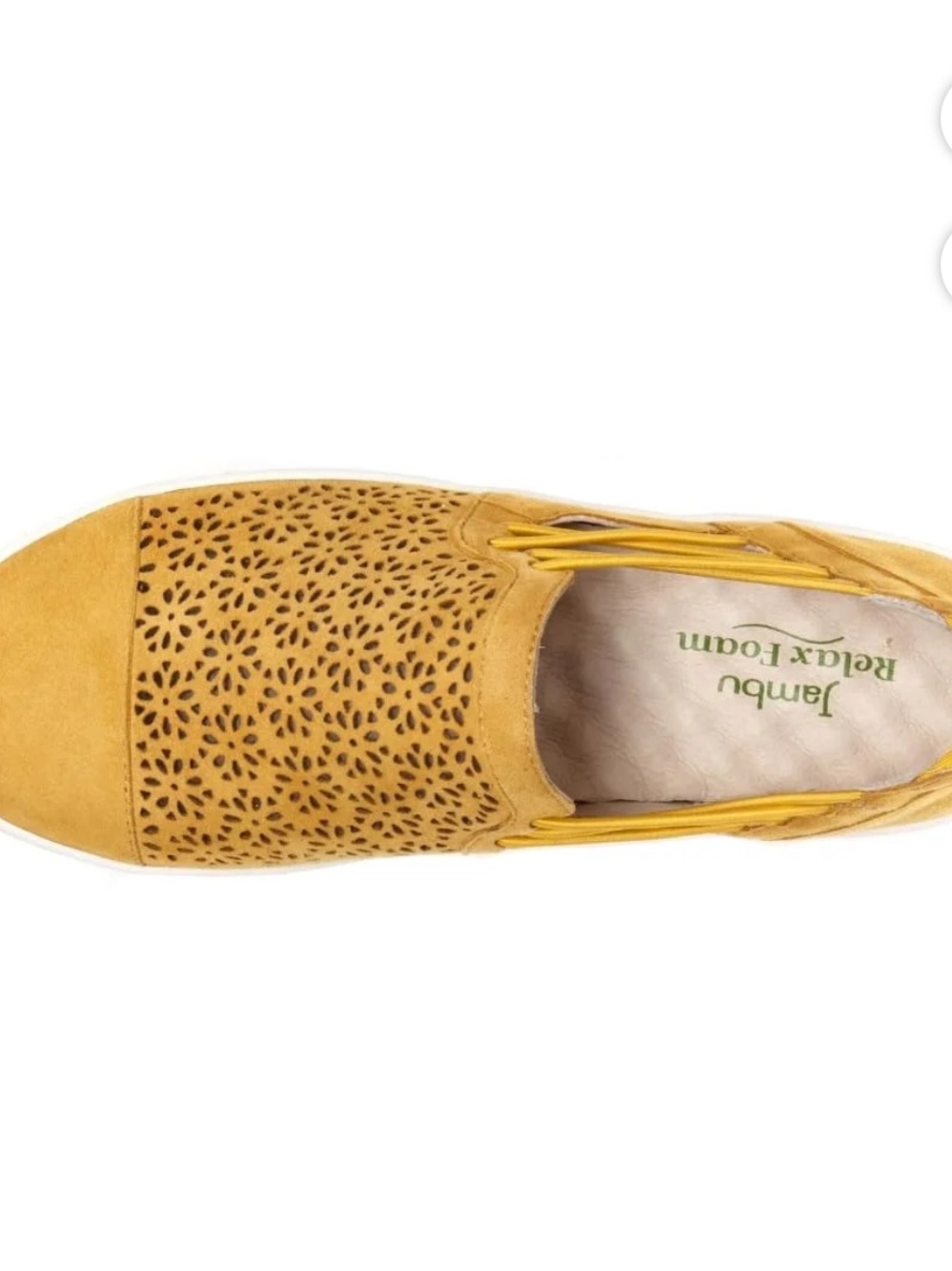 Jambu Mustard Yellow Laser-Cut Slip-On Loafer - Picture 3 of 10